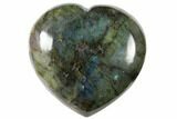 Flashy Polished Labradorite Heart - Madagascar #126683-1